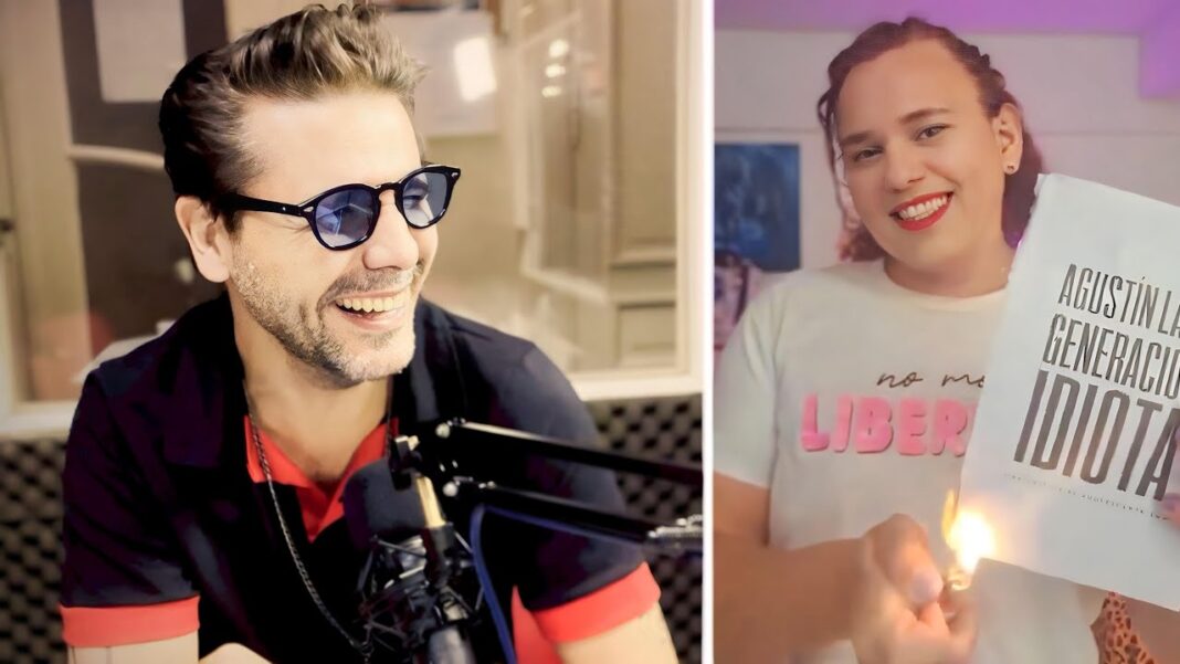 Boxeadora trans quema libro de Agustín Laje | Emmanuel Danann